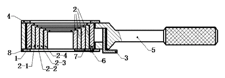 Nesting Hex Insert Wrench - One Ring Head for Many Bolt and Nut Sizes - Patent drawing - section through the wrench head