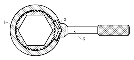 Nesting Hex Insert Wrench - One Ring Head for Many Bolt and Nut Sizes - Patent Fig. 4