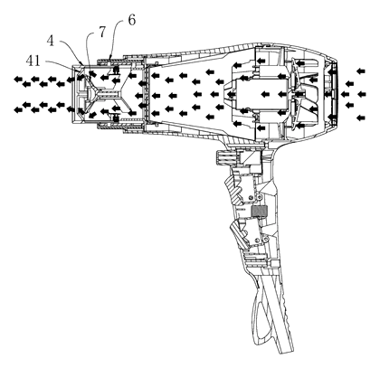 Hair Dryer with a Built-In Adjustable Airflow Mechanism - Patent Fig. 4