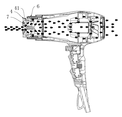 Hair Dryer with a Built-In Adjustable Airflow Mechanism - Patent Fig. 6