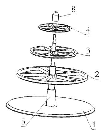 Rotating Tower Business Card Holder with Tiered Runners - Patent Fig. 3