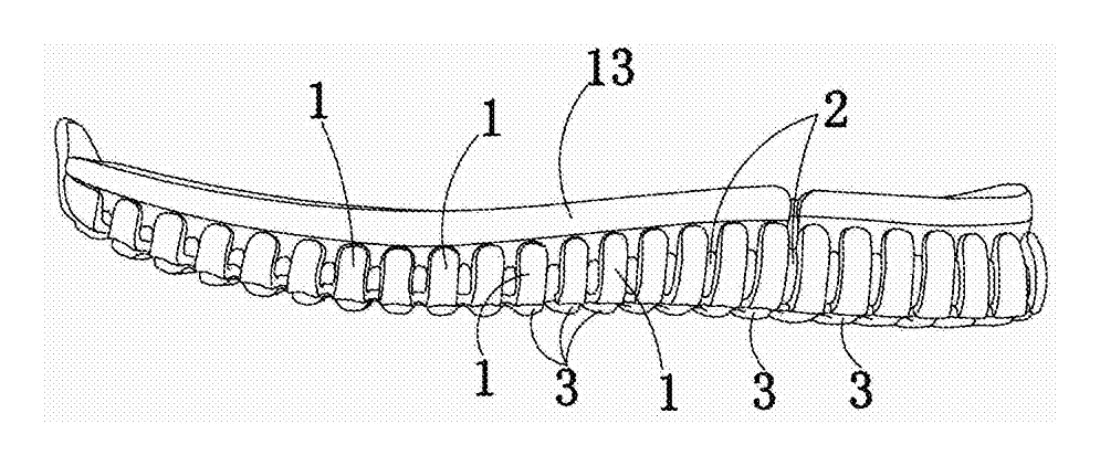 Resilient Support Sole with L-Shaped TPU Supporters and Ribbed Outsole - patent drawing