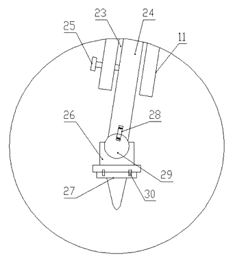 Surveying Tripod with Bevel-Gear Micro-Leveling and Circular Bubble Scale - Patent Fig. 4