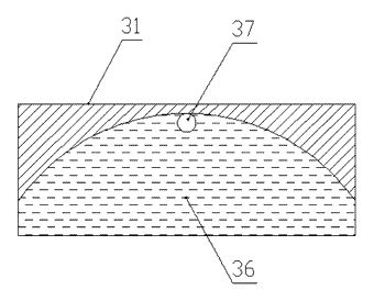 Surveying Tripod with Bevel-Gear Micro-Leveling and Circular Bubble Scale - Patent drawing - bubble and scale top view