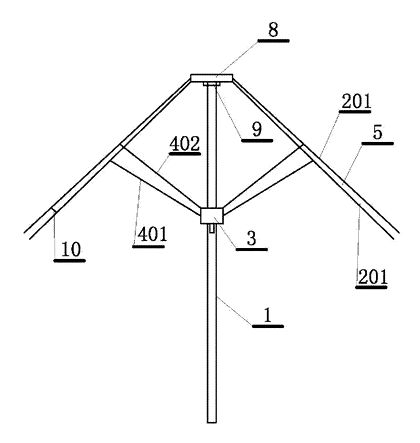 Windproof Sunshade Umbrella with Rotating Overlapping Blades - Patent Fig. 3