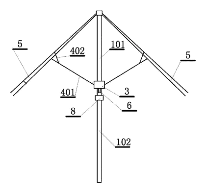 Windproof Sunshade Umbrella with Rotating Overlapping Blades - Patent Fig. 5