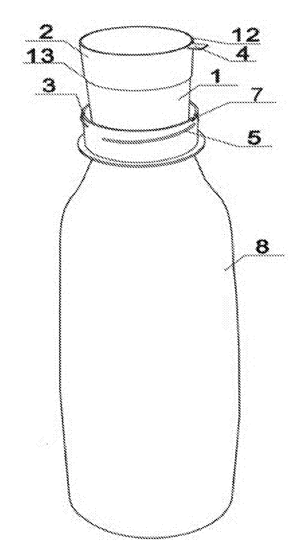 Two-Mouth Shareable Water Bottle with a Pull-Out Second Spout - patent drawing