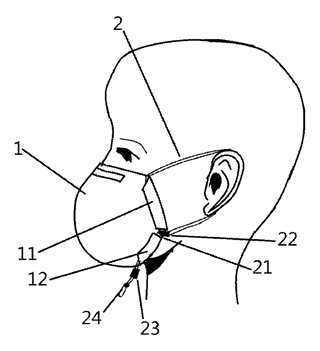 Convertible Face Mask with Adjustable Strap Length - Patent Fig. 13