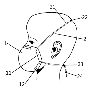 Convertible Face Mask with Adjustable Strap Length - Patent Fig. 8