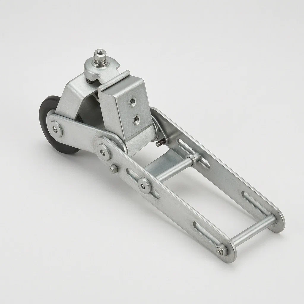 Roller-Activated Inline Skate Brake with Adjustable Shoe Piece - product render