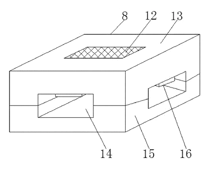 Hollow Toy Ball with Integrated Music Player and Bell - Patent drawing - central block detail