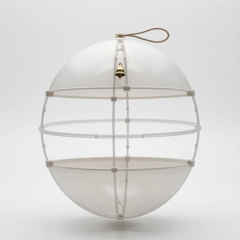 Hollow Toy Ball with Integrated Music Player and Bell - product render