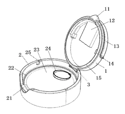Cylindrical Plastic Bottle Cap with Built-In Soup Ladle - Patent drawing - bottle cap structural representation