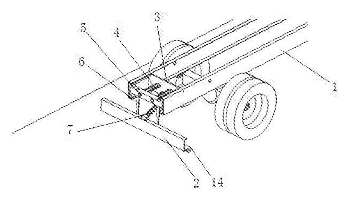 Adjustable Vehicle Rear Bumper Guard with Telescopic Triangle Frame - patent drawing