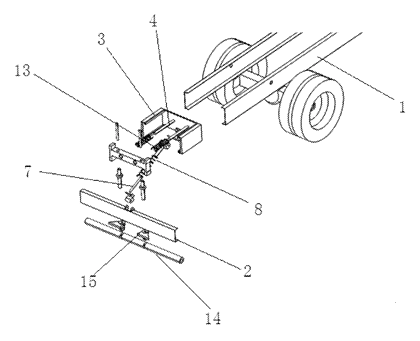 Adjustable Vehicle Rear Bumper Guard with Telescopic Triangle Frame - Patent drawing - exploded view
