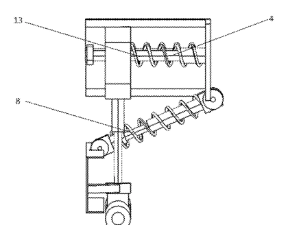 Adjustable Vehicle Rear Bumper Guard with Telescopic Triangle Frame - Patent drawing - side view