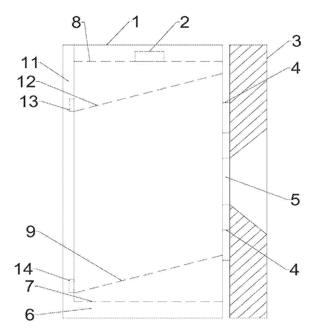 Dust-Collecting Chalkboard Eraser with Rotating Ring Brush and Electrostatic Trap - patent drawing