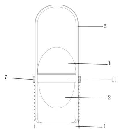 Adjustable Flashlight with a Vertically Reciprocating Light Source Assembly - Patent drawing - exploded view