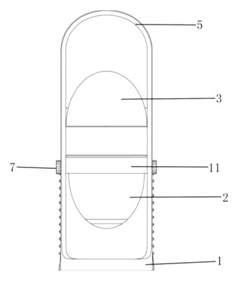 Adjustable Flashlight with a Vertically Reciprocating Light Source Assembly - Patent drawing - magnetic ring detail