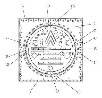 Universal Compass Intelligence Drawing Template - Patent Fig. 6