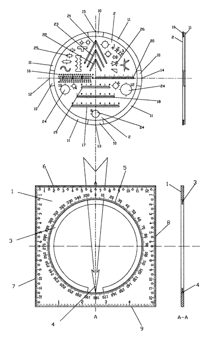 Universal Compass Intelligence Drawing Template - Patent Fig. 7
