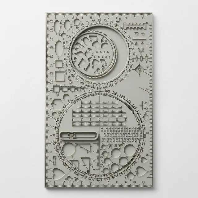 Universal Compass Intelligence Drawing Template - product render