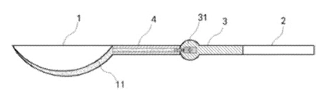 Temperature-Sensing Safety Children's Spoon with Auto-Bending Handle - patent drawing