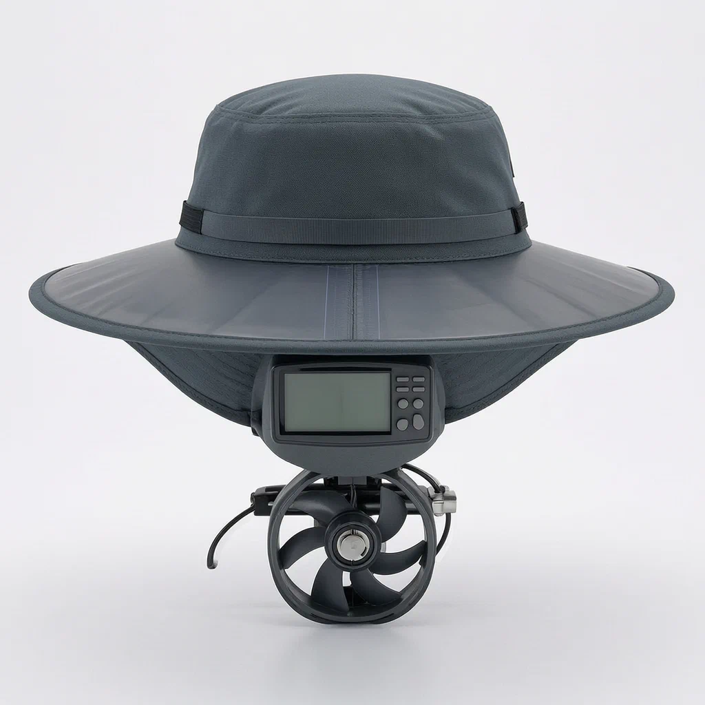 Solar-Powered Smart Sun Hat with Motorized Cooling Fan and Angle Adjustment - product render
