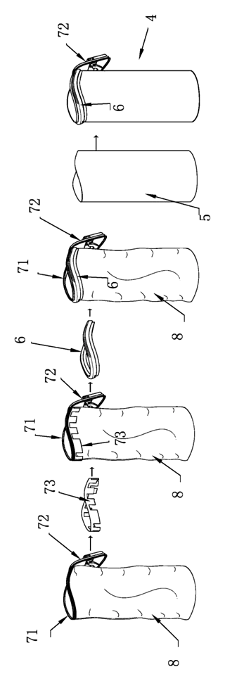 Golf Bag Club Protection Cover with Integrated Injection-Molded Hoop - Patent Fig. 7