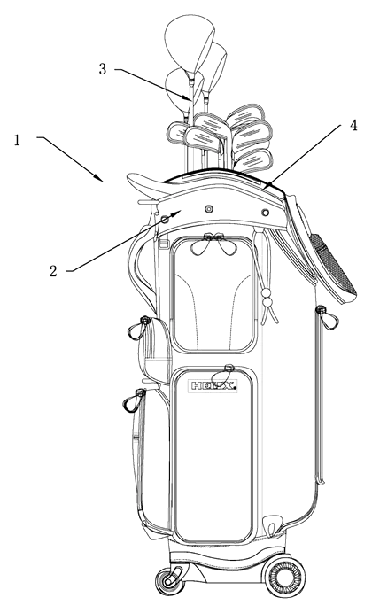 Golf Bag Club Protection Cover with Integrated Injection-Molded Hoop - Patent Fig. 9