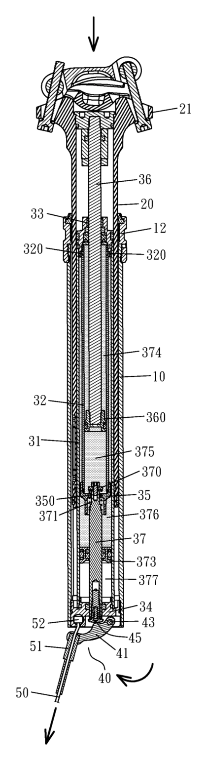 Hydraulic Dropper Seatpost with a Self-Contained Lifting Adjustment Unit - Patent Fig. 7