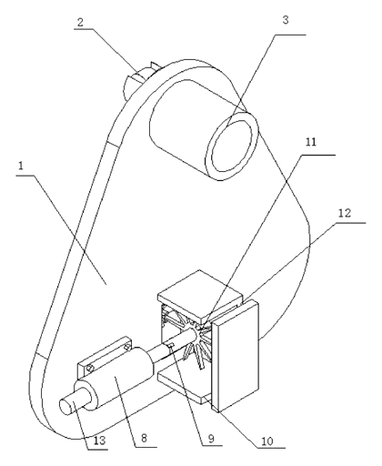 All-in-One Multifunctional Garden Tool with Motorized Transport and Modular Heads - Patent drawing - assembled tool
