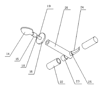 All-in-One Multifunctional Garden Tool with Motorized Transport and Modular Heads - Patent drawing - motor connection detail