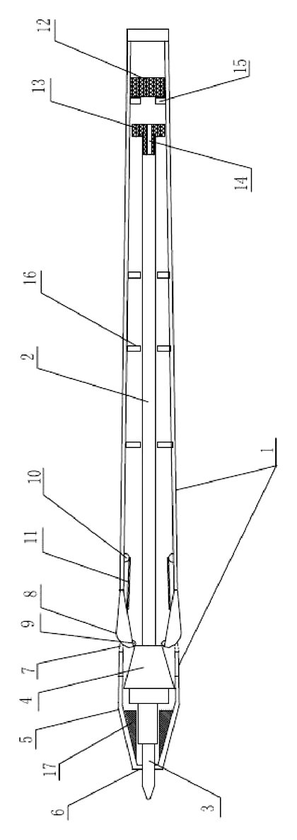 Automatic Retractable Writing Pen with Magnetic Return and Grip-Activated Pressing Body - Patent drawing - writing pen with refill extended