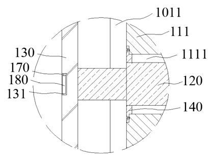 Hard-Shell Luggage Case with a Built-In Lift Table - Patent drawing - desktop and telescopic rod connection