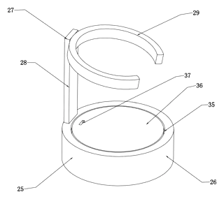 Pot Brush with Adjustable Bristle Length and Gear-Driven Rotation - Patent Fig. 3