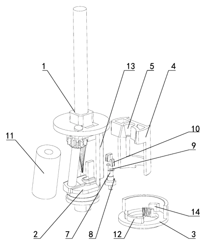Adjustable Hob Rest for Pencil Sharpeners with Rotating Disk Mechanism - Patent drawing - exploded view