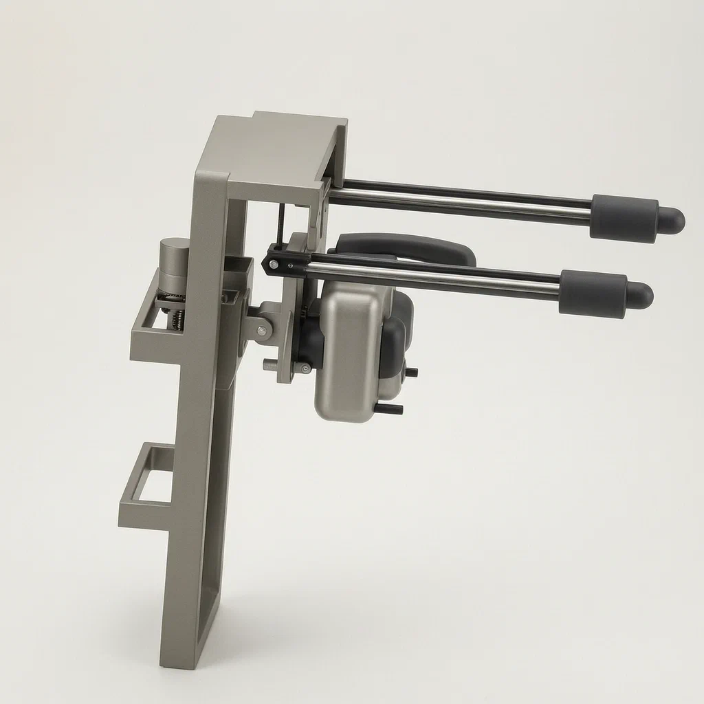 Wall-Mounted Massager with Motorized Lifting and Auto-Folding Armrest - product render