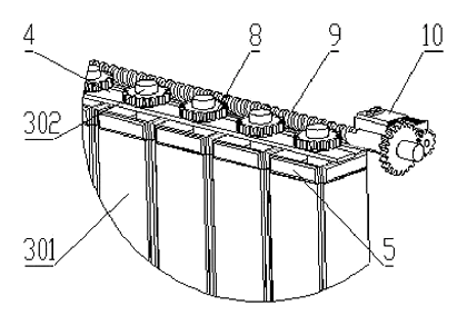 Four-Sided Rotating Advertisement Display Board with Elastic Linkage - Patent Fig. 4