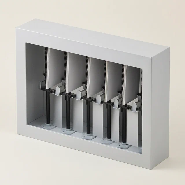 Four-Sided Rotating Advertisement Display Board with Elastic Linkage - product render