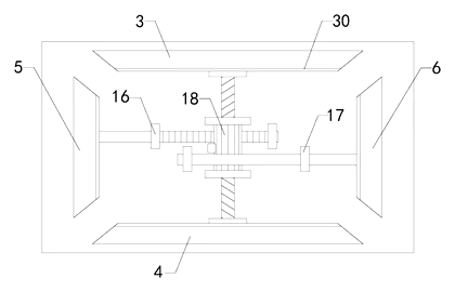Anti-Tamper Automobile License Plate Frame with Gear-Driven Fastening Plates - Patent drawing - internal mechanism
