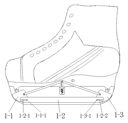 Ice Skate with Retractable Blade Guard and Fall-Detection Actuator - Patent drawing - backplate structure