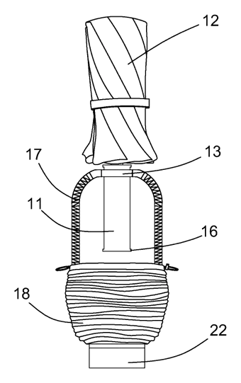 Folding Umbrella with Integrated Storage Sleeve and Water Drainage - Patent Fig. 5