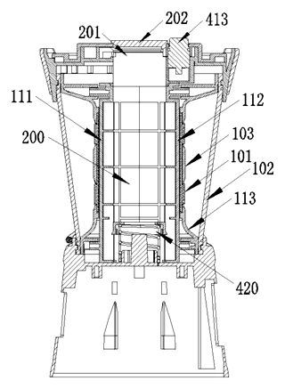 Camping Lantern with Built-In Flashlight Storage Cavity - Patent Fig. 11