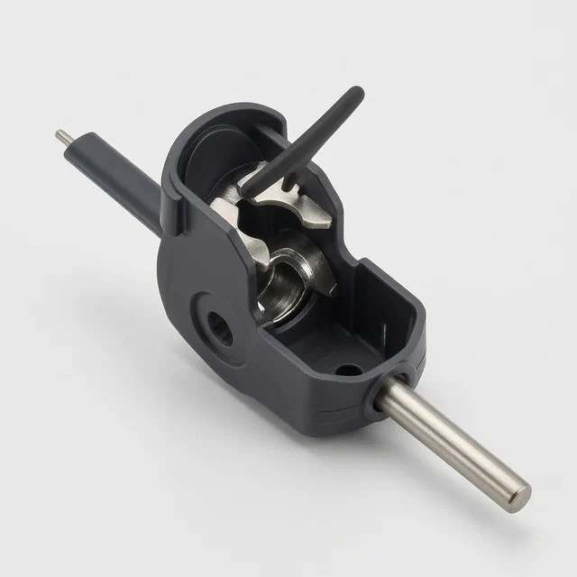 Mechanical Quick-Release Rope and Belt Buckle with Flip Lock - product render