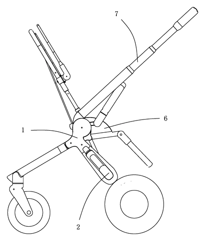 Folding Frame for Baby Strollers with Sliding Wheel Linkage - Patent Fig. 10