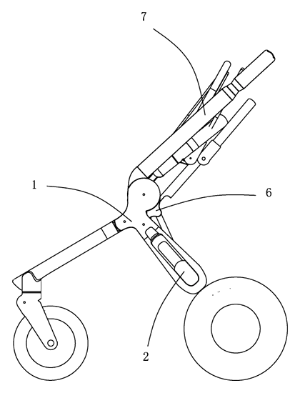 Folding Frame for Baby Strollers with Sliding Wheel Linkage - Patent Fig. 11