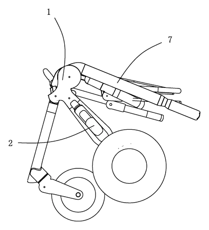 Folding Frame for Baby Strollers with Sliding Wheel Linkage - Patent Fig. 12