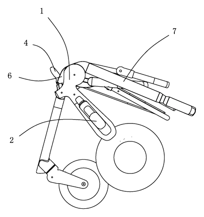 Folding Frame for Baby Strollers with Sliding Wheel Linkage - Patent Fig. 8