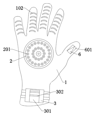 Silicone Garden Digging Glove with Modular Blade and Tool Connectors - Patent Fig. 1